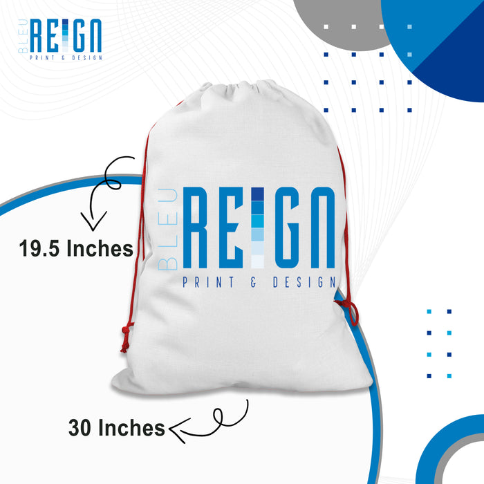 Personalized Santa Sack Gift Wrap Bag - Upload Your Face - For Children Kids Boy Girl Daughter Son Family - Christmas Birthday Custom Name Santa Helper Picture Photo Image