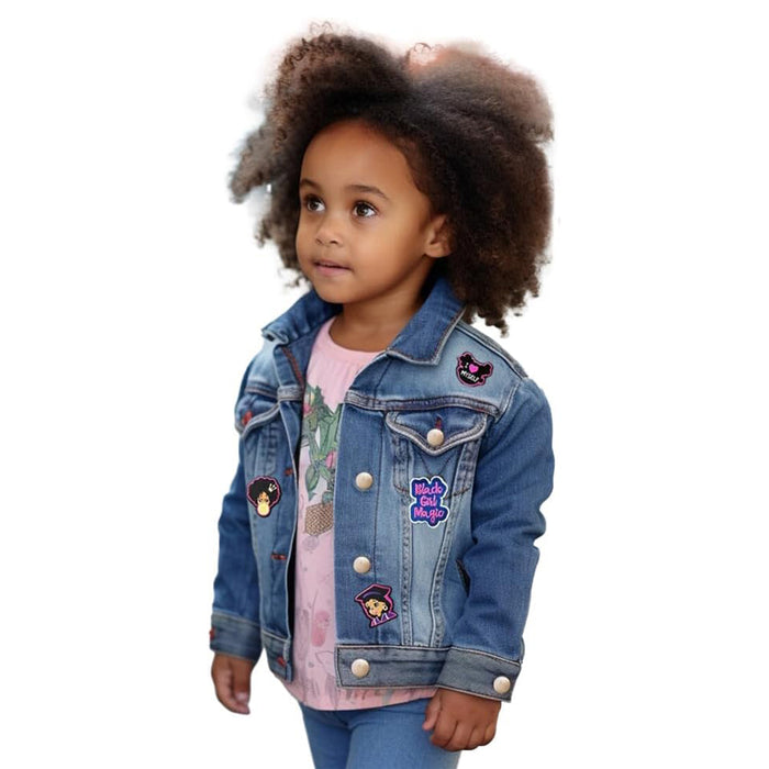 Personalized Denim Jacket with Patches – Black Girl Magic Edition
