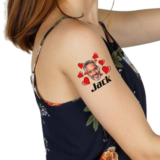 Custom Face Temporary Tattoos – Funny Face with Hearts Edition