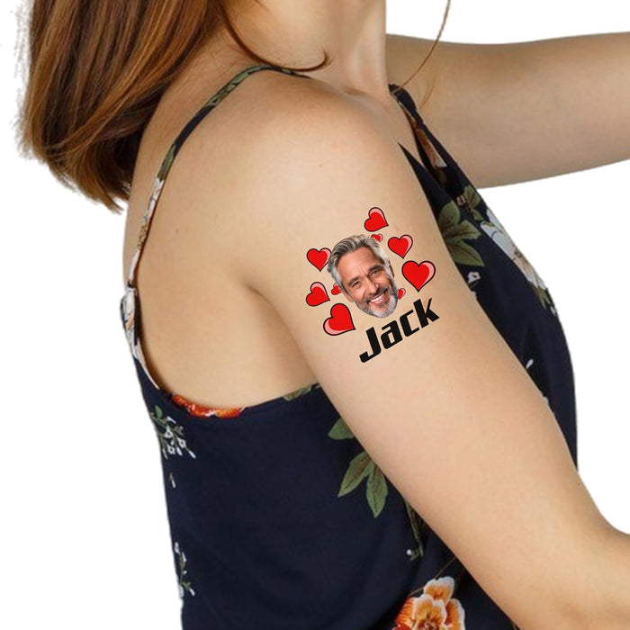 Bleu Reign Custom Face Temporary Tattoos – Funny Face with Hearts Edition