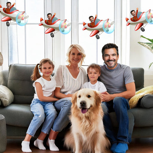 Personalized Airplane Face Bunting Banner