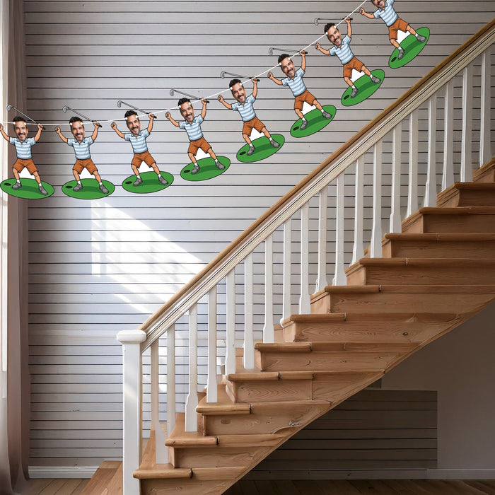 Personalized Golfer Player Face Bunting Banner