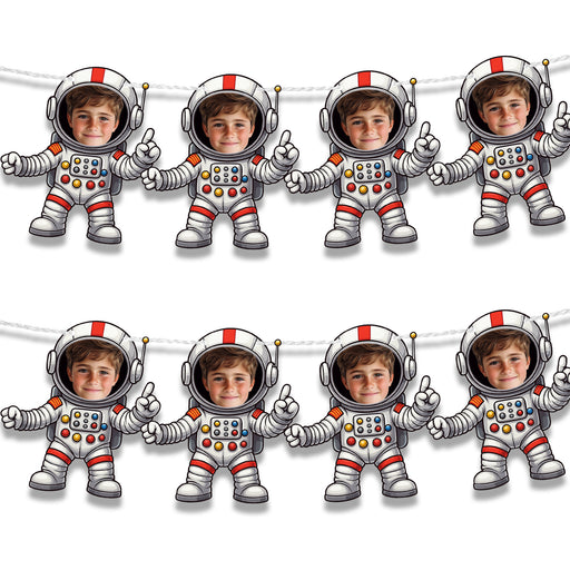 Personalized Astronaut Face Bunting Banner