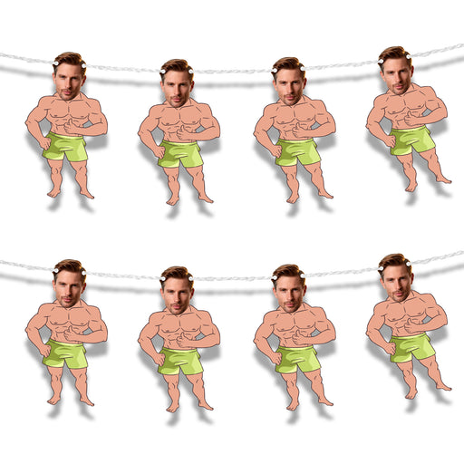Personalized Bodybuilder Face Bunting Banner