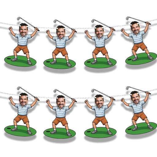 Personalized Golfer Player Face Bunting Banner