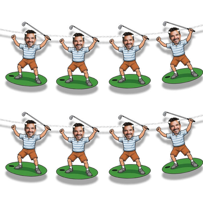 Bleu Reign Personalized Golfer Player Face Bunting Banner