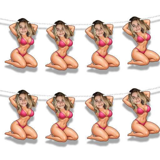 Personalized Bikini Face Bunting Banner
