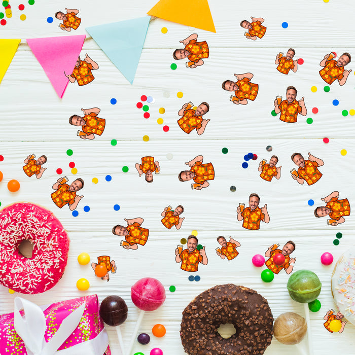 Personalized Tropical Luau Face Confetti