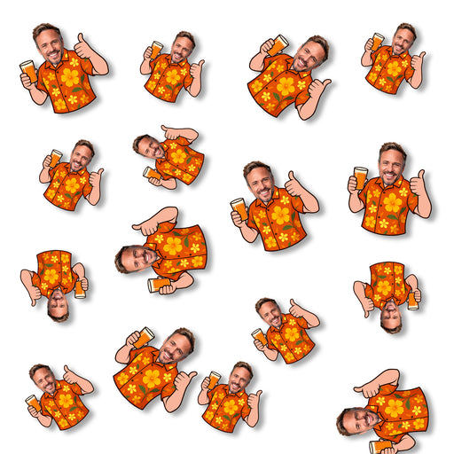 Personalized Tropical Luau Face Confetti