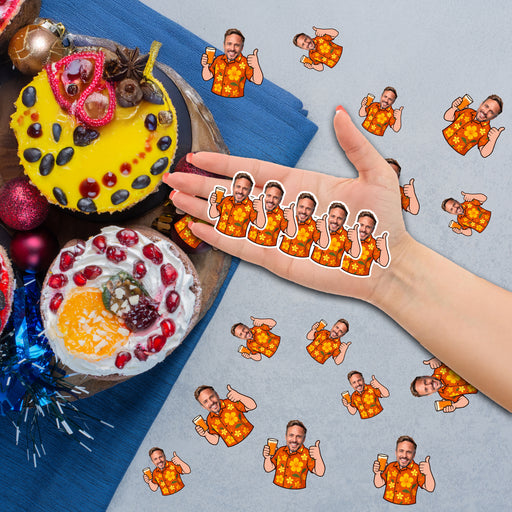 Personalized Tropical Luau Face Confetti