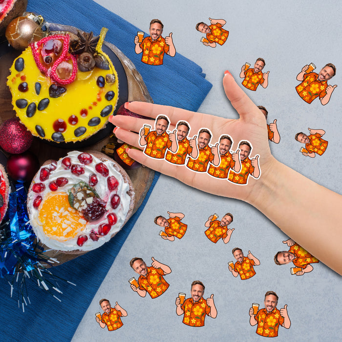 Personalized Tropical Luau Face Confetti