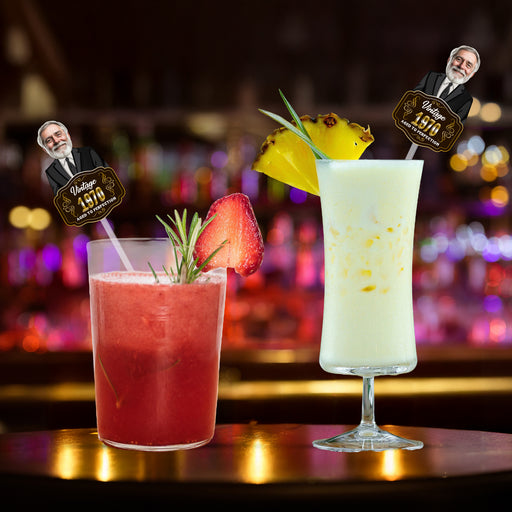Personalized Aged to Perfection Face Straws
