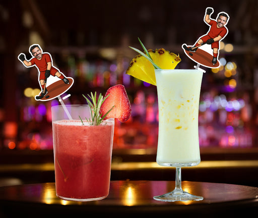 Personalized Hockey Player Face Straws