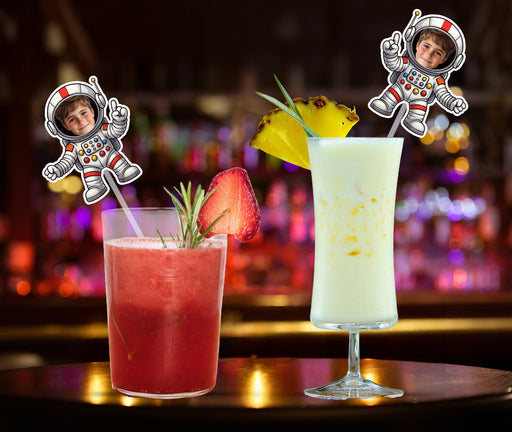 Personalized Astronaut Face Straws