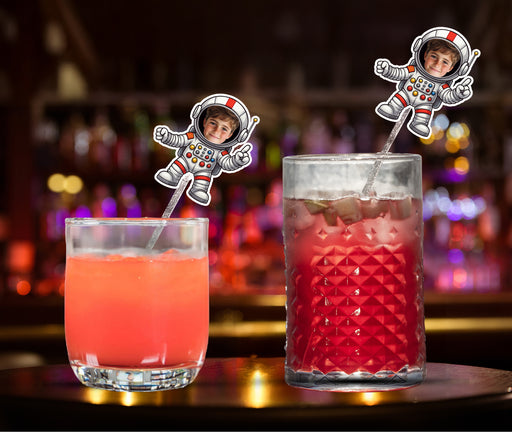 Personalized Astronaut Face Swizzle Stick