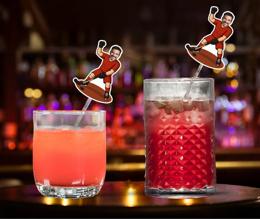 Personalized Hockey Player Face Swizzle Sticks