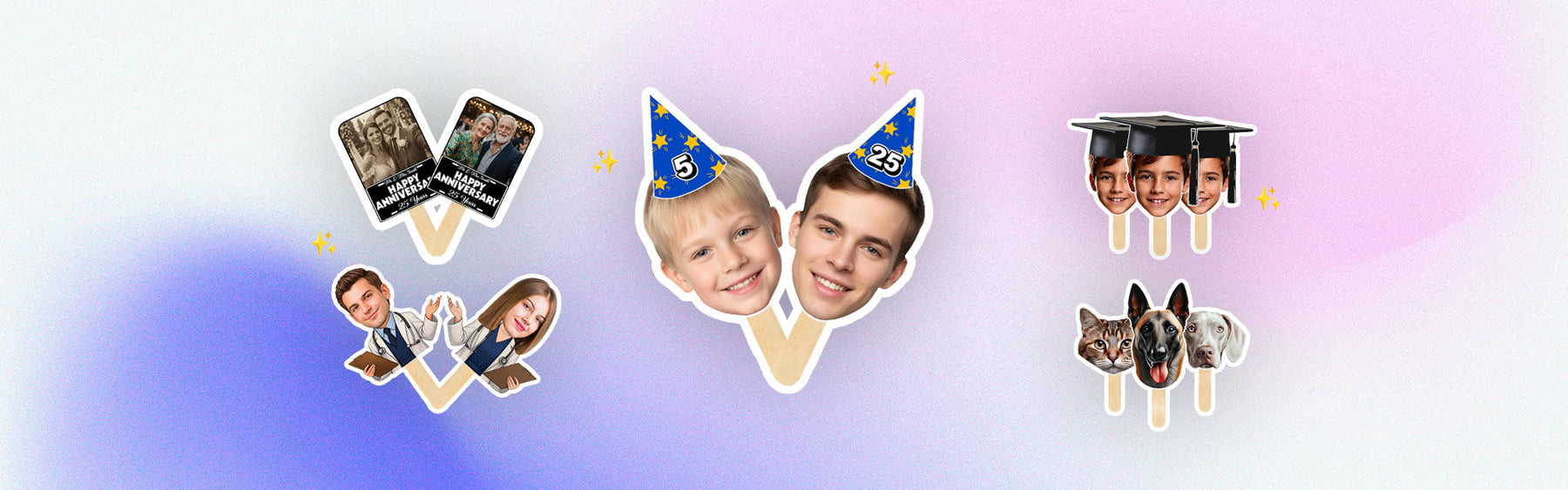 Custom Face Sticks: Personalized Big Head Cutouts for Birthdays, Graduations & Events