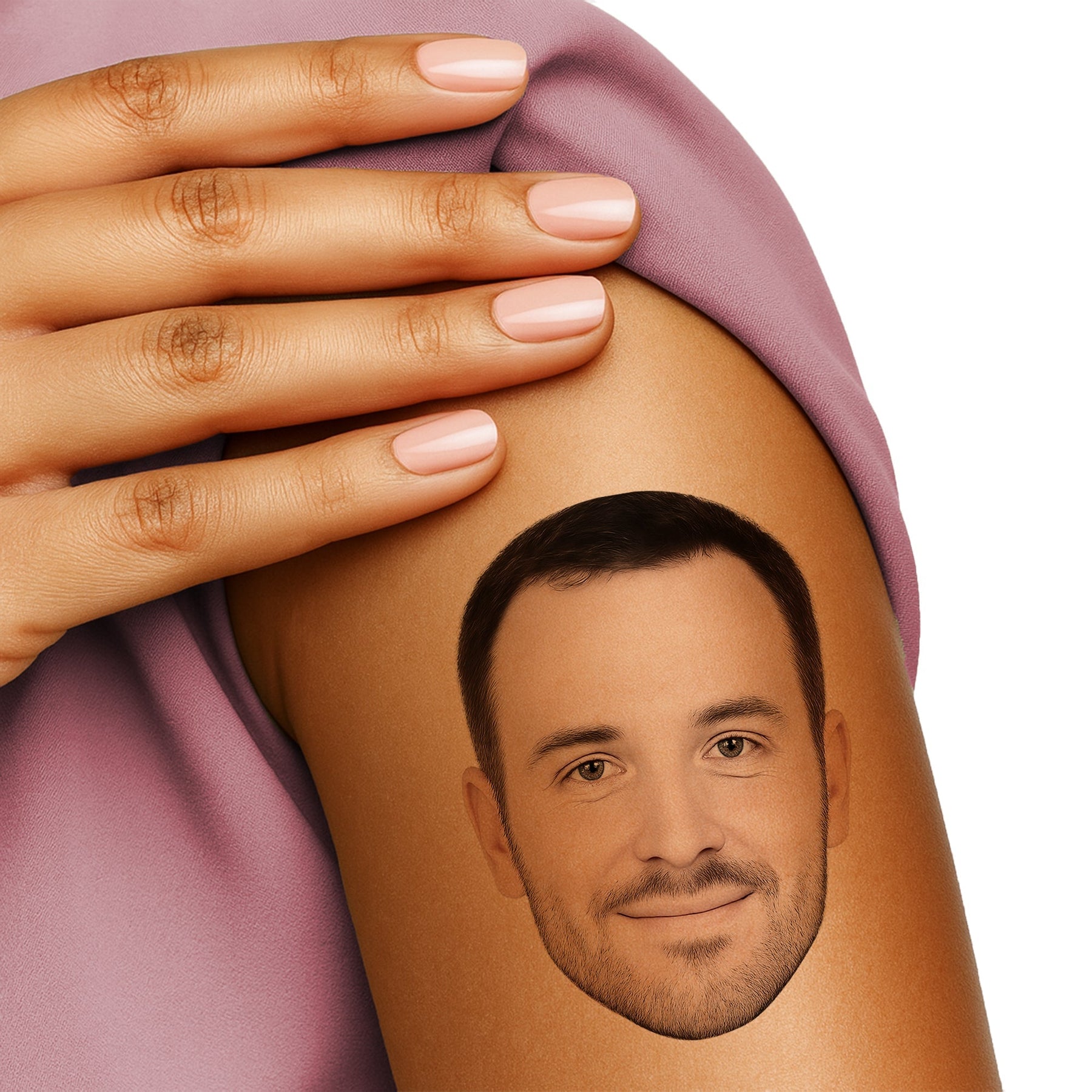 Personalized temporary face tattoos created from custom photos