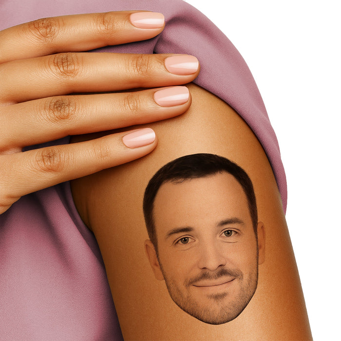 Personalized temporary face tattoos created from custom photos