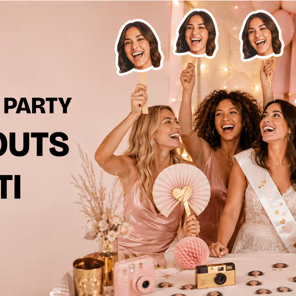Bachelorette Party Face Cutouts: Custom Face Sticks, Fan Sticks &amp; Confetti for the Ultimate Bach Bash