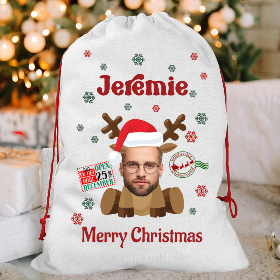 Personalized Santa Sacks with Custom Face & Name