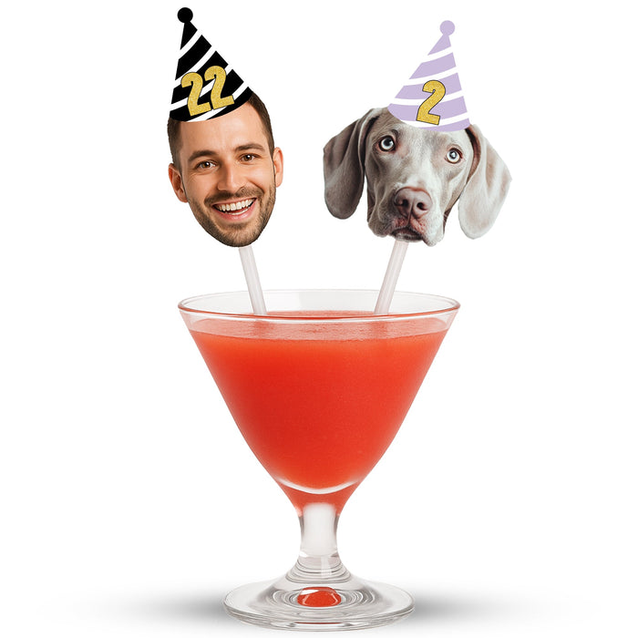 Personalized Straws with Custom Faces & Photos