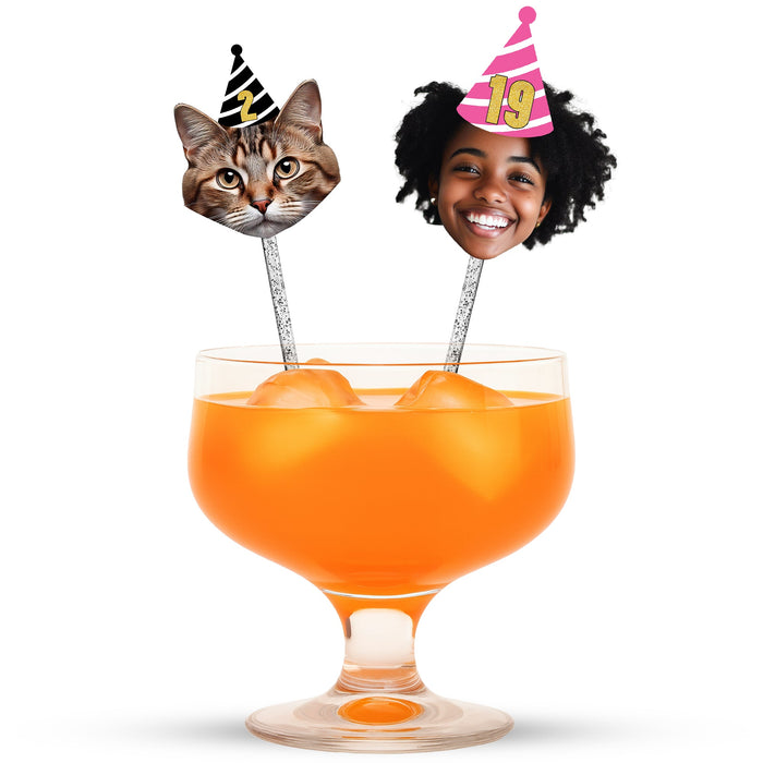 Personalized Swizzle Sticks with Custom Faces & Photos