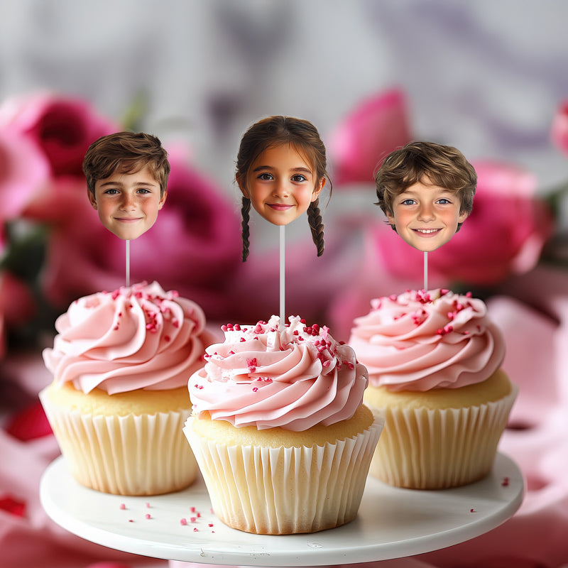 Bleu Reign Personalized Custom Face Cupcake Toppers