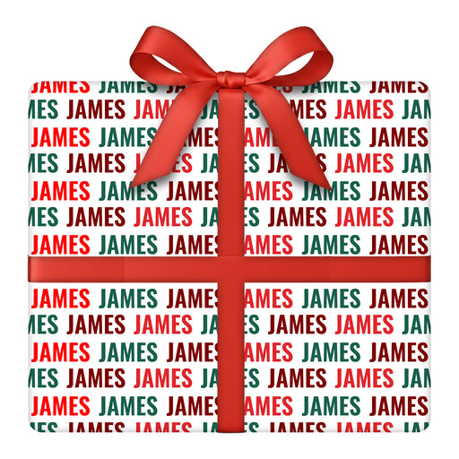 Personalized Holly Jolly Name Christmas Wrapping Paper