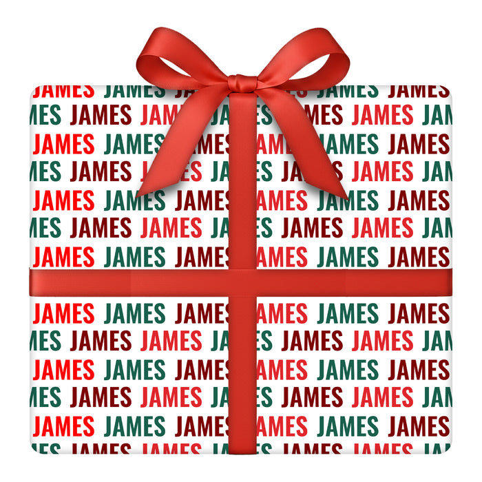 Personalized Holly Jolly Name Christmas Wrapping Paper