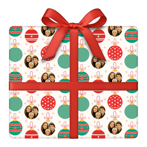 Personalized Holiday Baubles Christmas Wrapping Paper