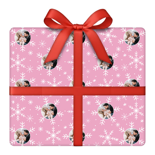 Personalized Snowflake Ornament Face Christmas Wrapping Paper
