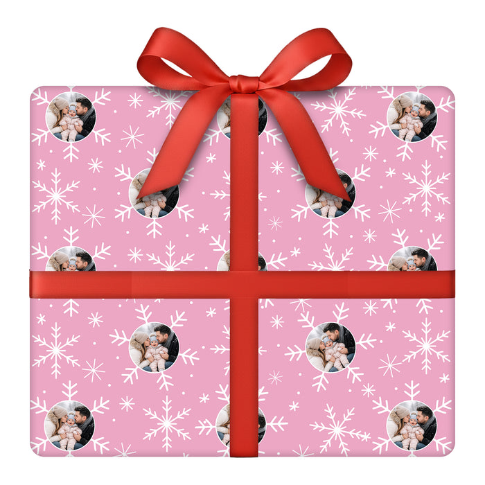 Personalized Snowflake Ornament Face Christmas Wrapping Paper