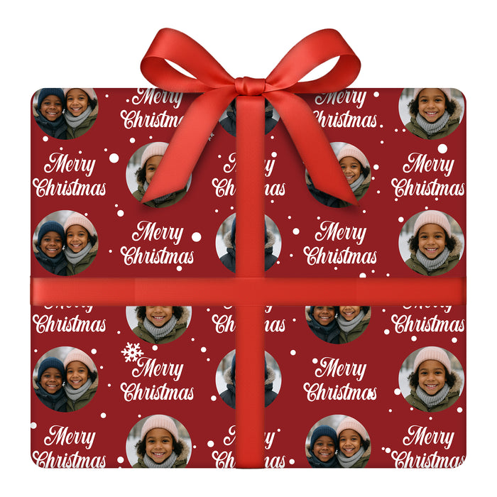 Personalized Merry Moments Photo Christmas Wrapping Paper