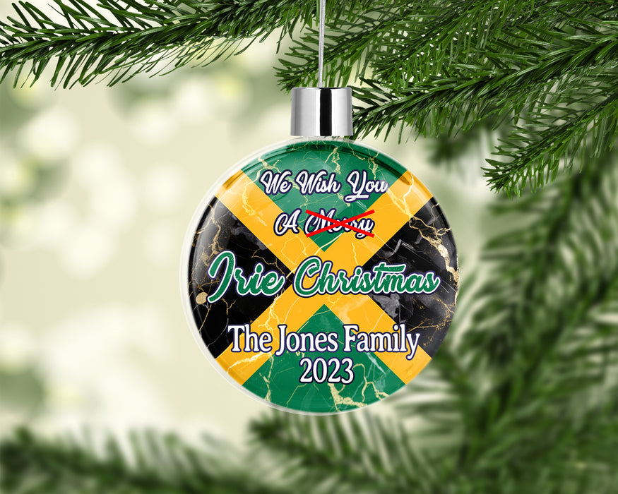 Personalized Jamaican Christmas Tree Ornament - Irie Christmas Custom Family Name
