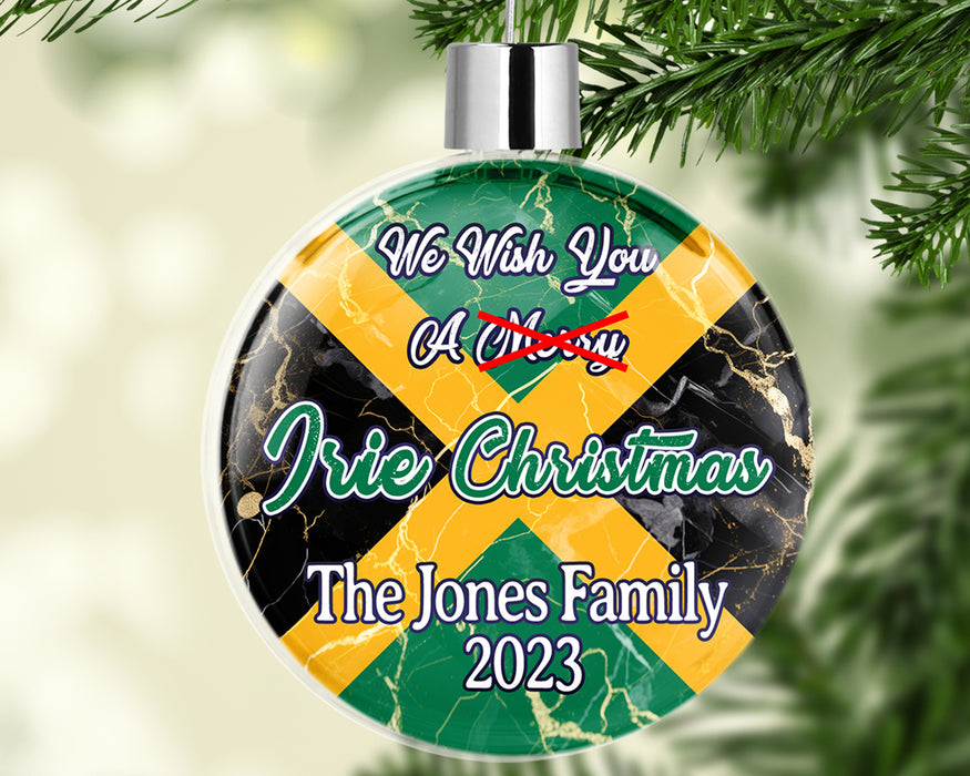 Personalized Jamaican Christmas Tree Ornament - Irie Christmas Custom Family Name