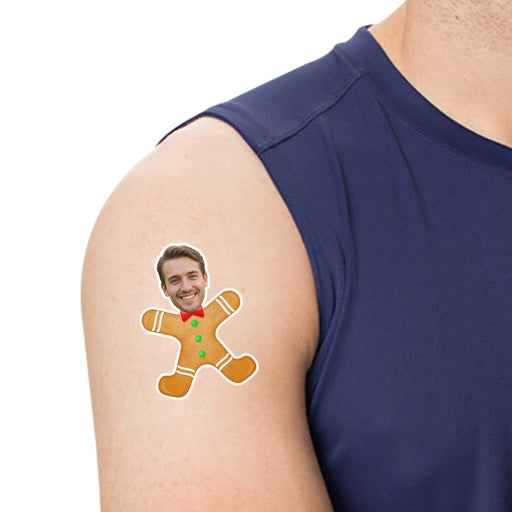 Personalized Gingerbread Tattoos – Custom Christmas Temporary Tattoos with Your Photo