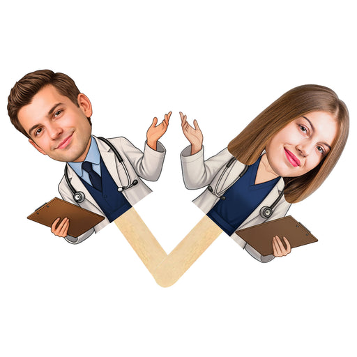 Personalized Doctor Face Stick – Custom Big Head Photo Cutout