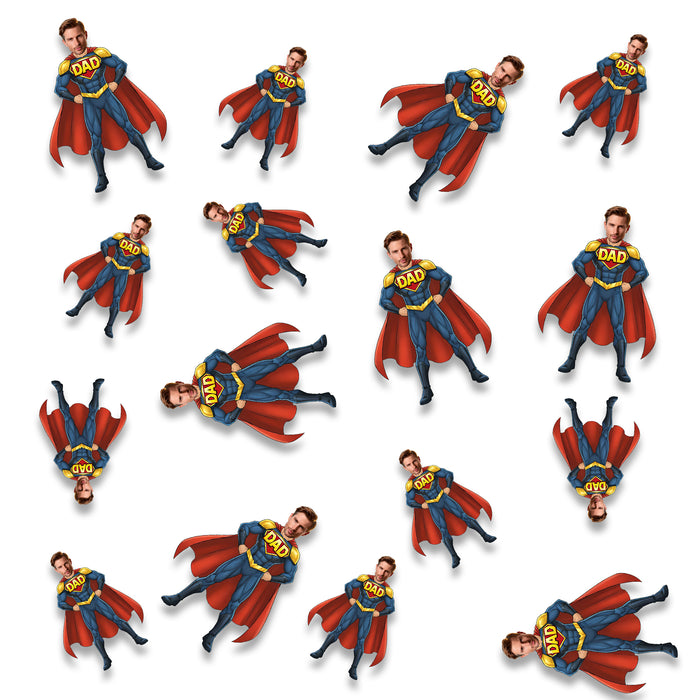 Personalized Cape Super Dad Confetti – Custom Father's Day Table Décor with Your Photo