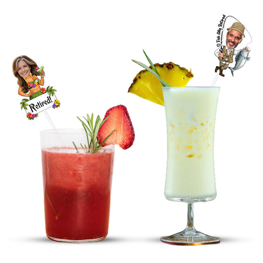 Personalized Retirement Straws – Custom Retirement Drink Straws with Your Photo
