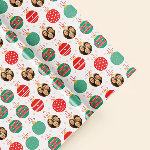 Personalized Holiday Baubles Christmas Wrapping Paper
