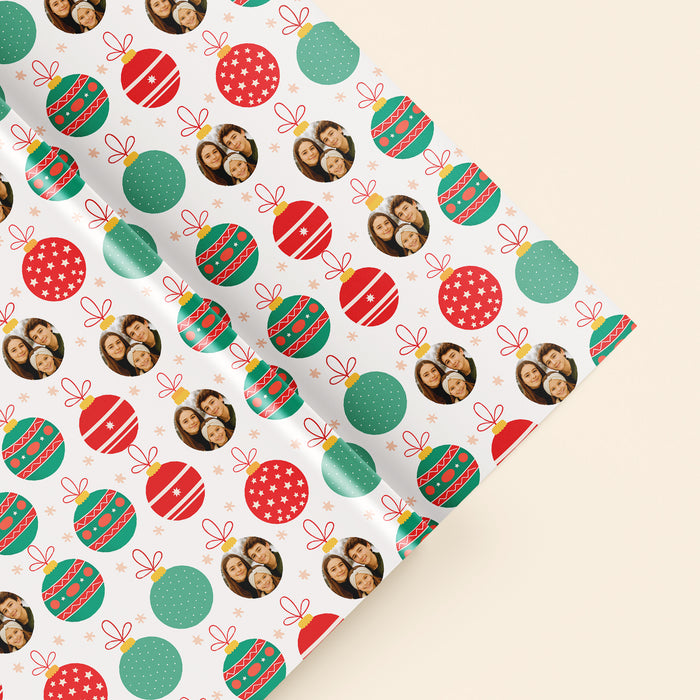 Personalized Holiday Baubles Christmas Wrapping Paper