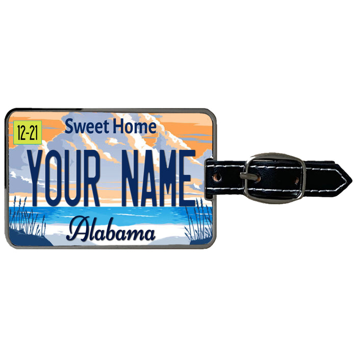 Bleu Reign Personalized License Plate Luggage Tag - Custom Name Novelty Souvenir (All 50 States)