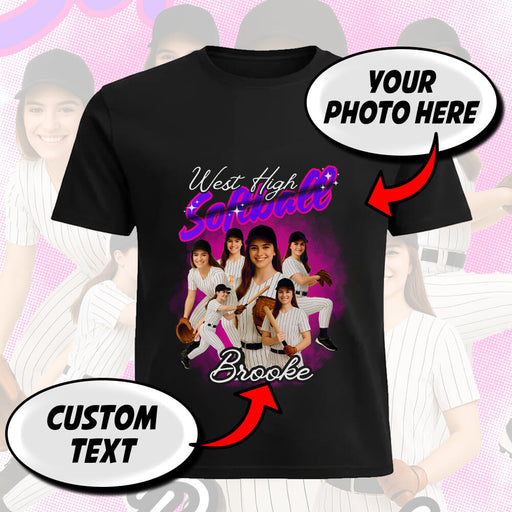 Custom Sports Photo T-Shirt with Name – Personalized Bootleg Lightning Team Tee