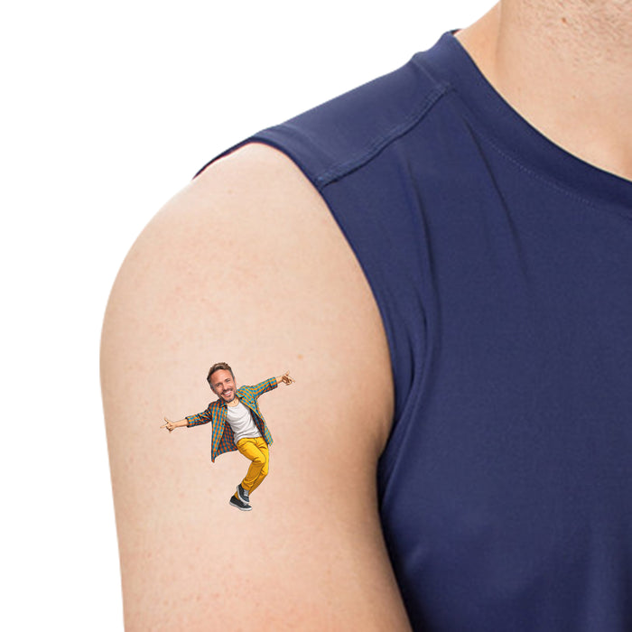 Personalized Dancing Dad Temporary Tattoos – Custom Father's Day Birthday Party Decor