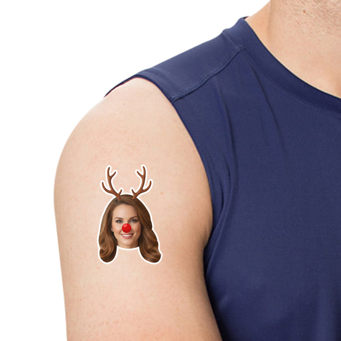 Personalized Reindeer Tattoos – Custom Christmas Temporary Tattoos with Your Photo
