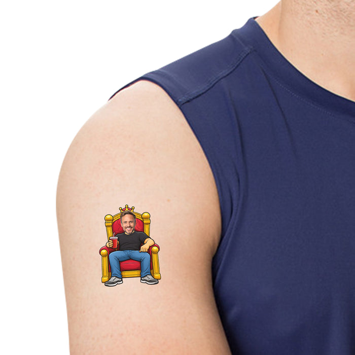 Personalized Throne Dad Temporary Tattoos – Custom Father's Day Birthday Party Decor