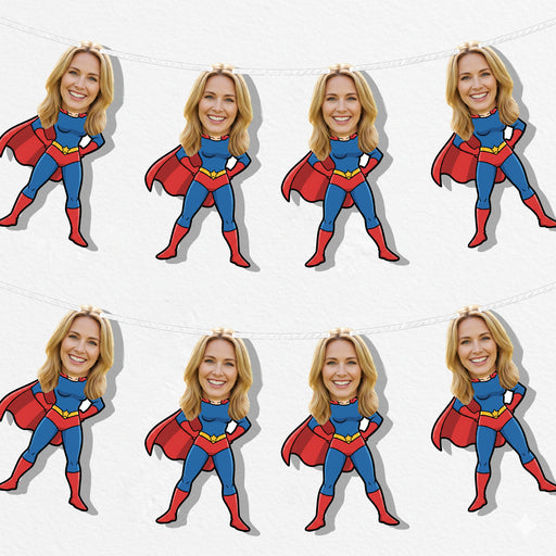 Personalized Cape Super Mom Bunting Banner – Custom Mother's Day Birthday Party Decor