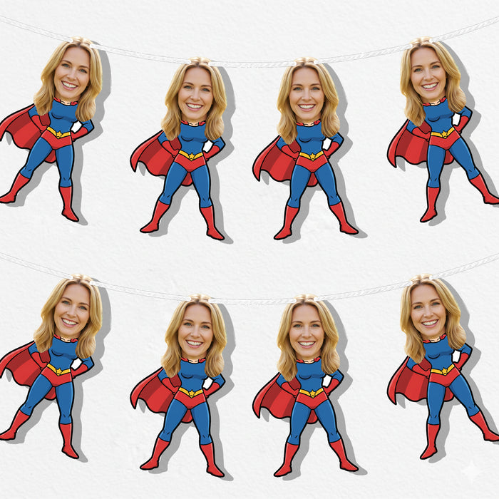 Personalized Cape Super Mom Bunting Banner – Custom Mother's Day Birthday Party Decor