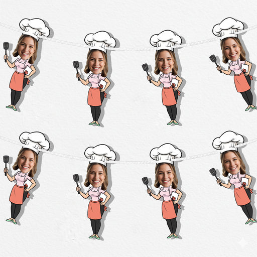 Personalized Chef Mom Bunting Banner – Custom Mother's Day Birthday Party Decor